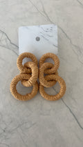 Brown Chunky Wood Hoop Earrings