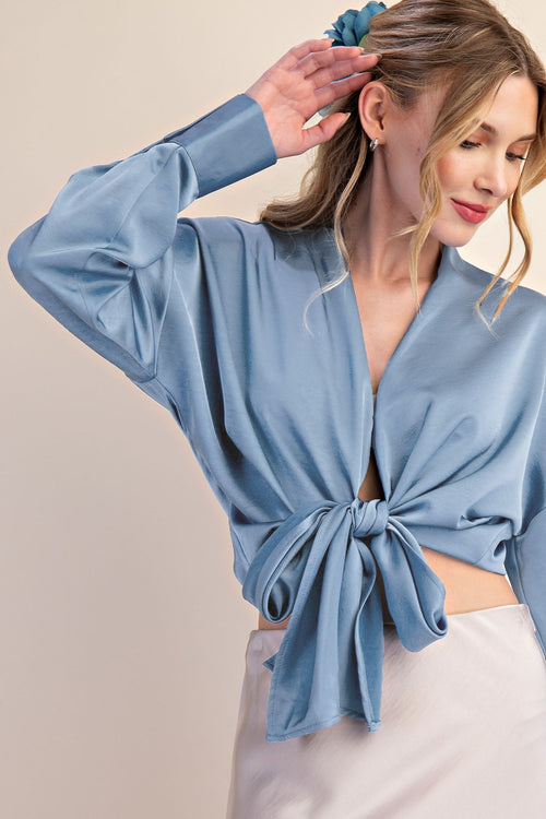 2-Way Tie Front or Back Blouse