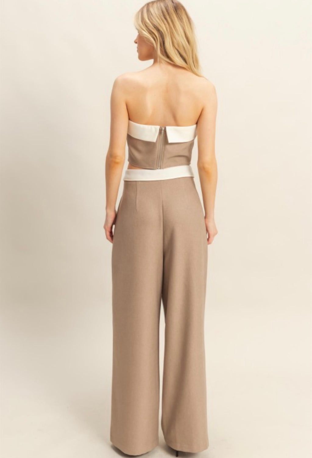 Off-shoulder Top And Wide-leg Pants Set
