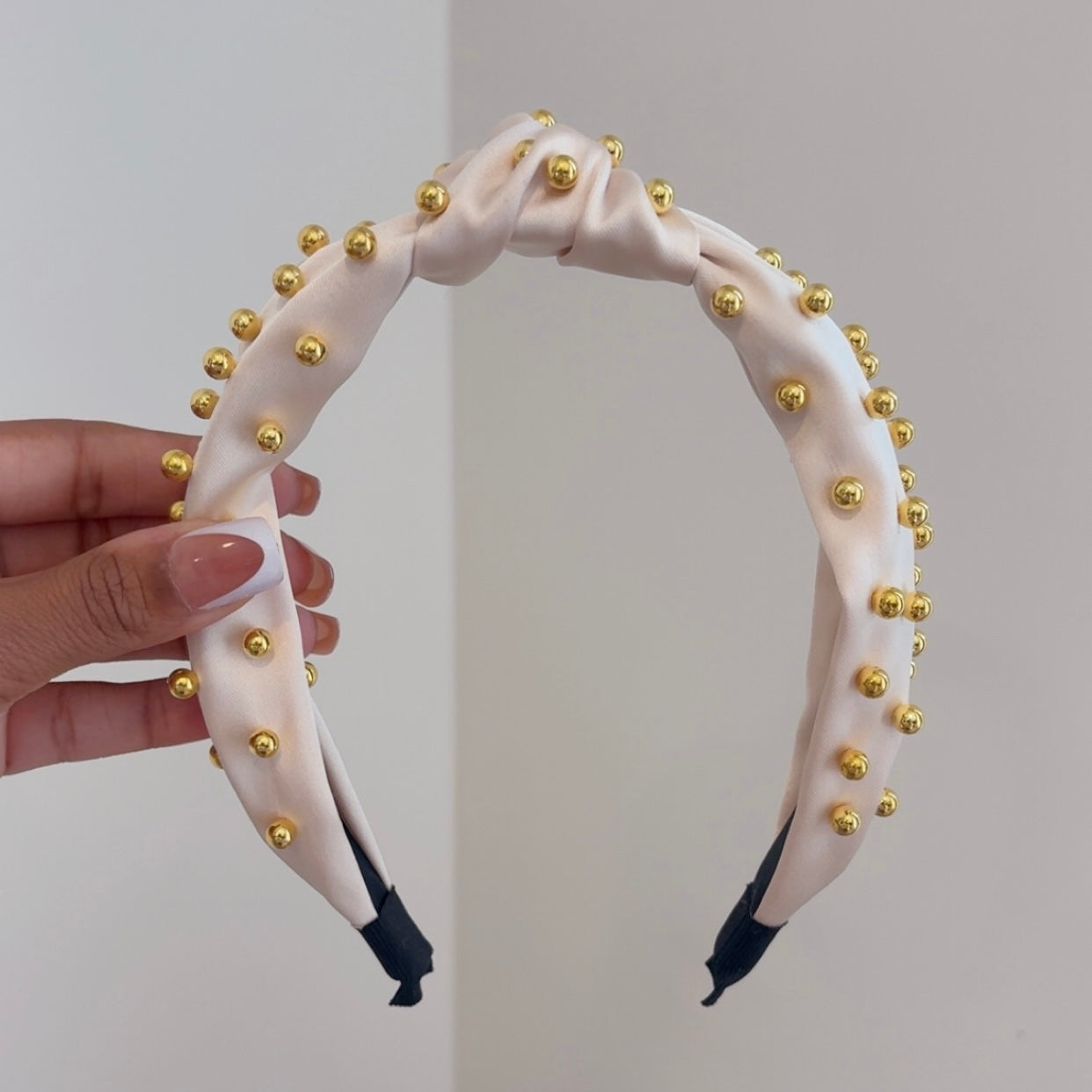 Cream Rhinestone Headband