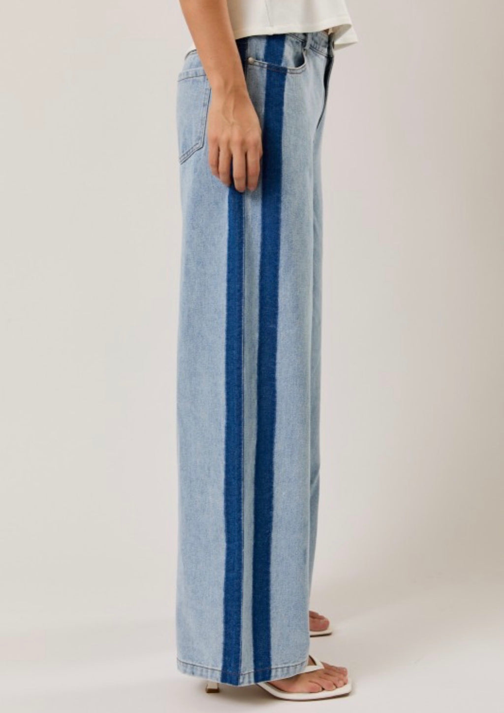 Side Stripe Low Rise Jeans