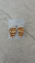 Gold Metal Nugget Earrings