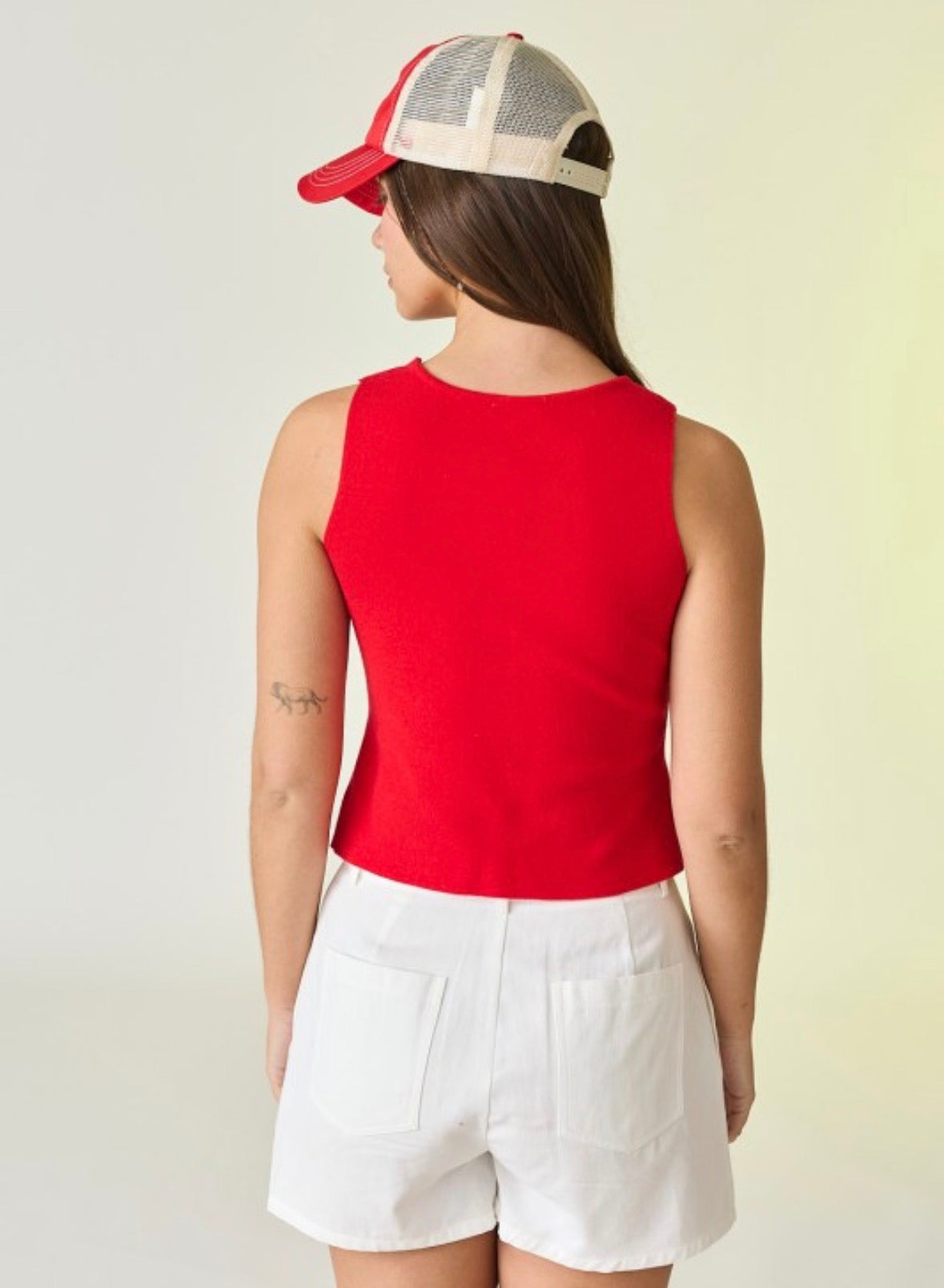 Sleeveless Button Up Top