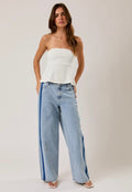 Side Stripe Low Rise Jeans