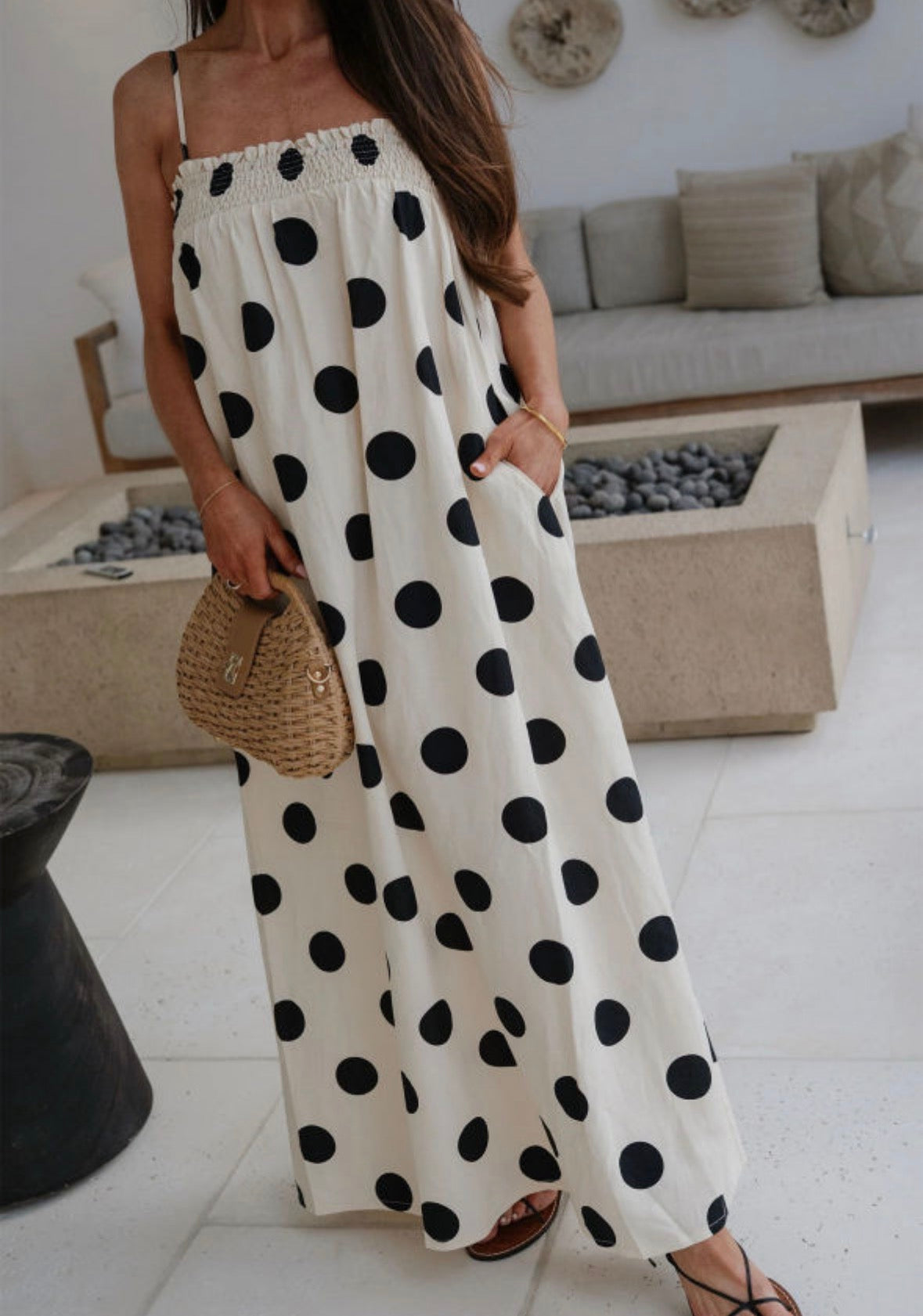 Polka Dot Dress with Pockets