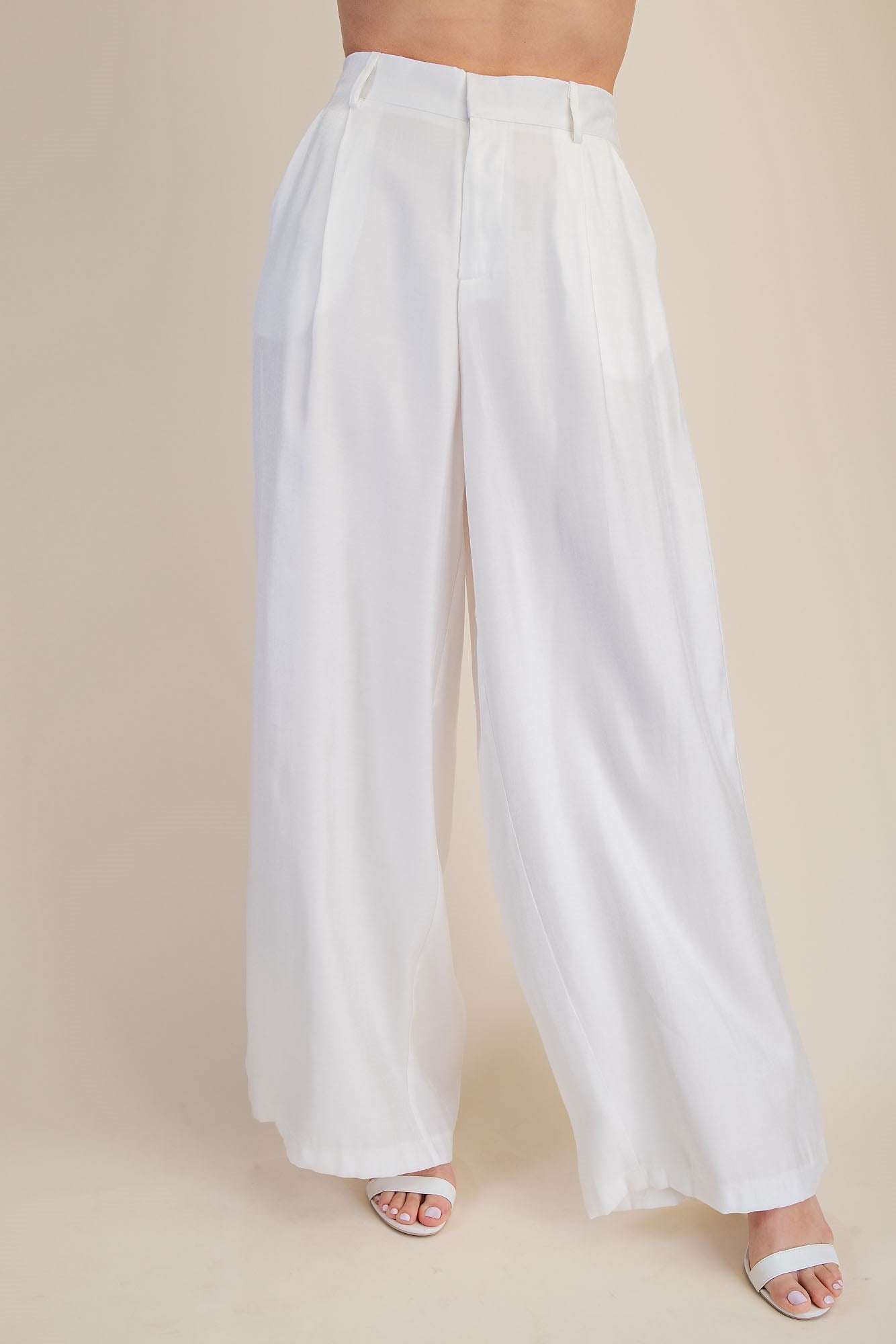 High Waist Tailored Wide Pants